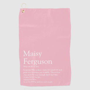 Serviette De Golf Nom Définition Fun Typographie Girl Rose