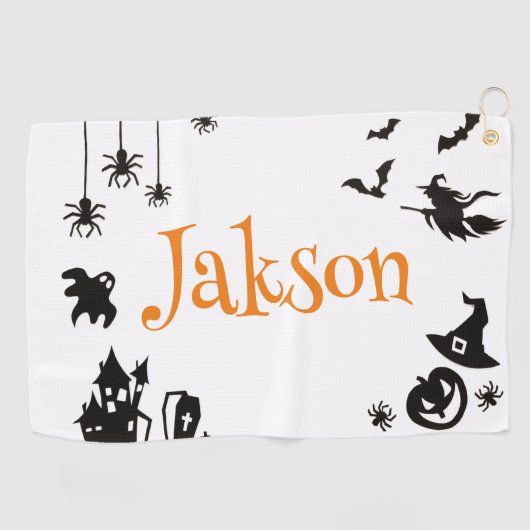 Serviette De Golf Nom d'Halloween migre (Horizontal)