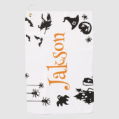 Serviette De Golf Nom d'Halloween migre (Devant)