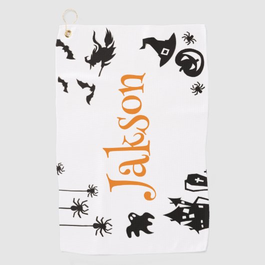 Serviette De Golf Nom d'Halloween migre (Devant)