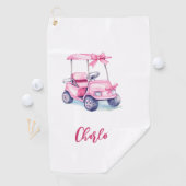 Serviette De Golf Nom du chariot rose (En situation)