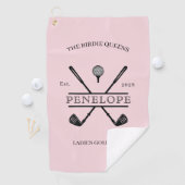 Serviette De Golf Nom du club de golf féminin personnalisé (En situation)