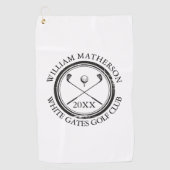 Serviette De Golf Nom du club de golfeurs personnalisé Nom et date (Devant)