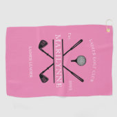 Serviette De Golf Nom du club féminin personnalisé (Horizontal)