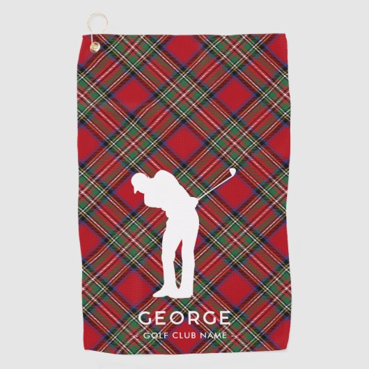 Serviette De Golf Nom du club Plaid personnalisé Rustic Stewart Tart (Devant)