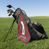 Serviette De Golf Nom du club Plaid personnalisé Rustic Stewart Tart (Vert)