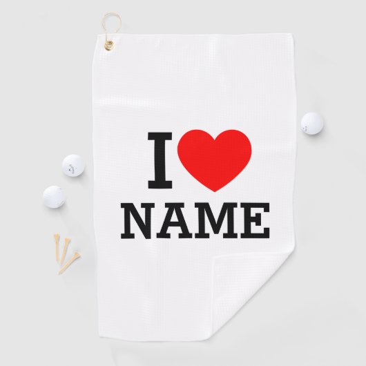 Serviette De Golf Nom du coeur (En situation)