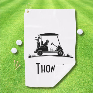 Serviette De Golf Nom du Golden Retriever dans le chariot