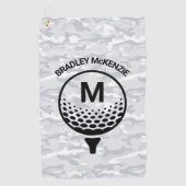 Serviette De Golf Nom du golfeur Camo Monogram (Devant)