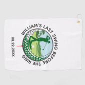 Serviette de golf Nom du golfeur de l'enterrement (Horizontal)