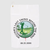 Serviette de golf Nom du golfeur de l'enterrement (Devant)