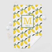 Serviette De Golf Nom du monogramme citron (En situation)