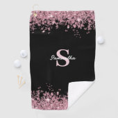 Serviette De Golf Nom du monogramme de Parties scintillant rose élég (En situation)