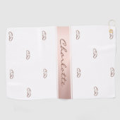 Serviette De Golf Nom du monogramme du nom du monogramme de l'or ros (Horizontal)