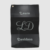 Serviette De Golf Nom du monogramme personnalisé (Devant)