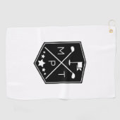 Serviette De Golf Nom du monogramme personnalisé (Horizontal)