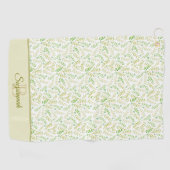 Serviette De Golf Nom du monogramme personnalisé Nature Fern Motif f (Horizontal)