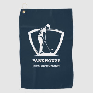 Serviette De Golf Nom du tournoi de golf bleu de la Marine