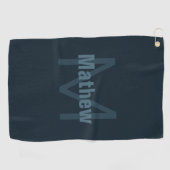 Serviette De Golf Nom éditable moderne (Horizontal)