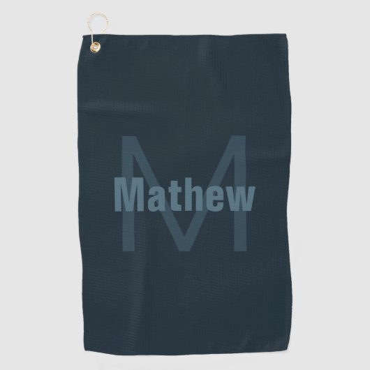 Serviette De Golf Nom éditable moderne (Devant)