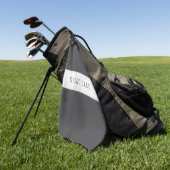 Serviette De Golf Nom élégant et monogramme | Gris foncé et clair (Vert)