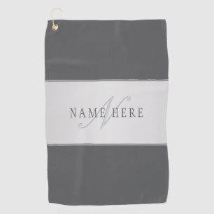 Serviette De Golf Nom élégant & Monogramme Lettrage (ou autre texte)