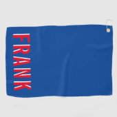 Serviette De Golf Nom empilé rouge blanc et bleu gras (Horizontal)
