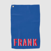 Serviette De Golf Nom empilé rouge blanc et bleu gras (Devant)