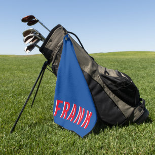 Serviette De Golf Nom empilé rouge blanc et bleu gras