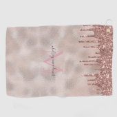 Serviette De Golf Nom en calligraphie script avec monogramme et pail (Horizontal)