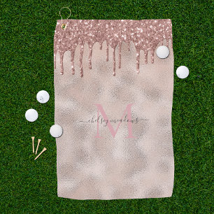 Serviette De Golf Nom en calligraphie script avec monogramme et pail