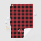 Serviette De Golf Nom et initiale du chèque de Buffalo Rouge  (En situation)