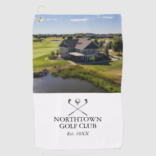 Serviette De Golf Nom et photo de club de golf classique personnalis