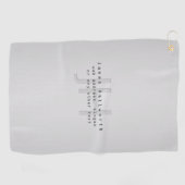 Serviette De Golf Nom et slogan éditable moderne | Dégradé gris (Horizontal)