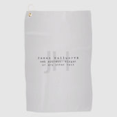 Serviette De Golf Nom et Slogan modifiable moderne | Gradient gris (Devant)