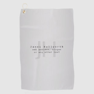 Serviette De Golf Nom et Slogan modifiable moderne Gradient gris