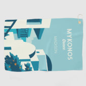 Serviette De Golf Nom et texte personnalisés Grèce (Horizontal)