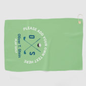 Serviette De Golf Nom Golfer turquoise (Horizontal)