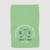 Serviette De Golf Nom Golfer turquoise (Devant)