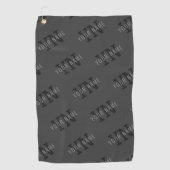 Serviette De Golf Nom gris et Motif de monogramme (Devant)