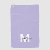 Serviette De Golf Nom initial violet Monogramme (Devant)