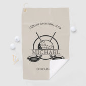 Serviette De Golf Nom Moderne de Club de Croix (En situation)