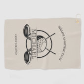 Serviette De Golf Nom Moderne de Club de Croix (Horizontal)