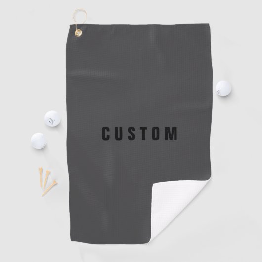 Serviette De Golf Nom moderne ou autre Modèle de texte | Gris charbo (En situation)