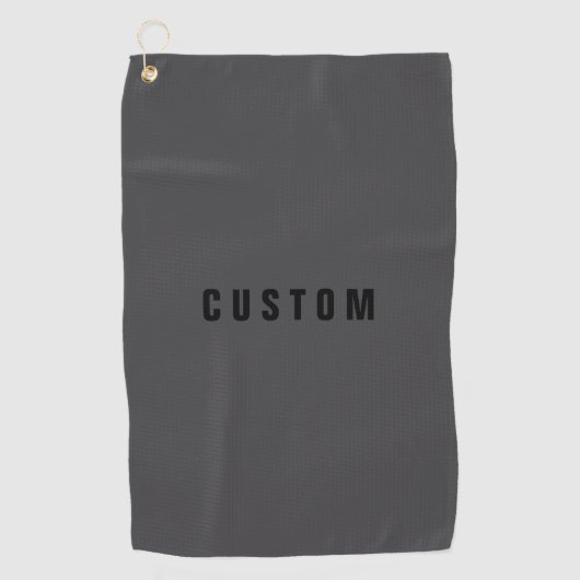 Serviette De Golf Nom moderne ou autre modèle de texte | Gris foncé (Devant)