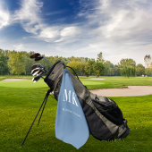 Serviette De Golf Nom monogramme blanc bleu foncé initiales