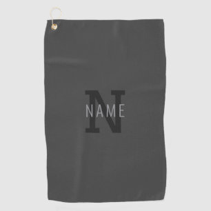 Serviette De Golf Nom monographique moderne gris foncé (ou autre tex