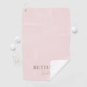 Serviette De Golf Nom or rose pâle (En situation)