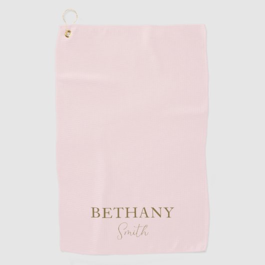 Serviette De Golf Nom or rose pâle (Devant)
