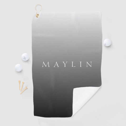 Serviette De Golf Nom ou mot classique | Gris dégradé (En situation)